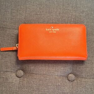 Kate Spade Bright Orange Zip Wallet